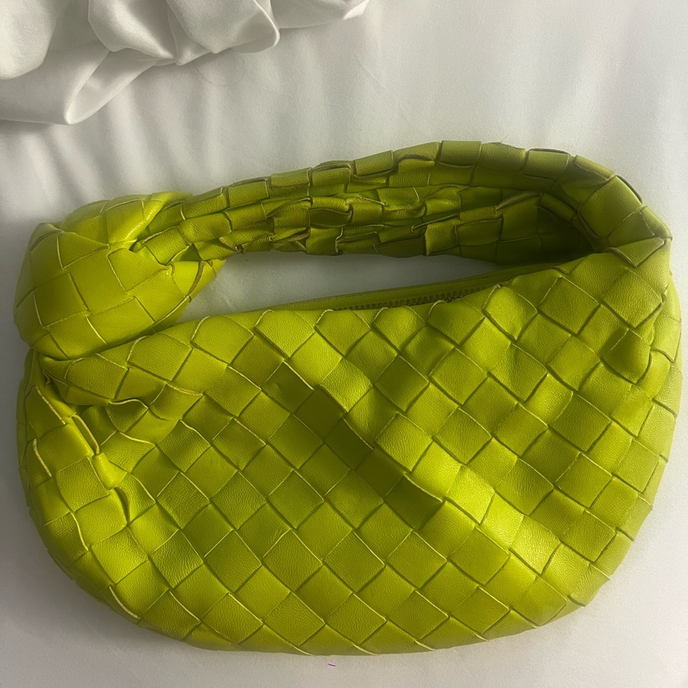 Bottega Veneta Neon Lime Intrecciato Shoulder Hobo